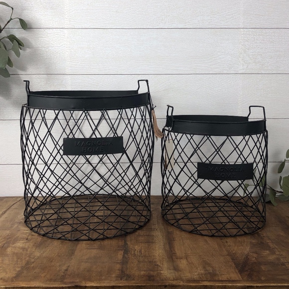 Magnolia Other - Set of 2 Magnolia Home Black Wire Baskets